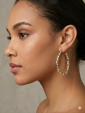 5 For $25✨️ Like New In Package Womens Silver & Gold Plated Oval Hoop Earrings